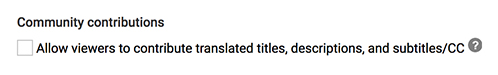 Community Contributions Settings