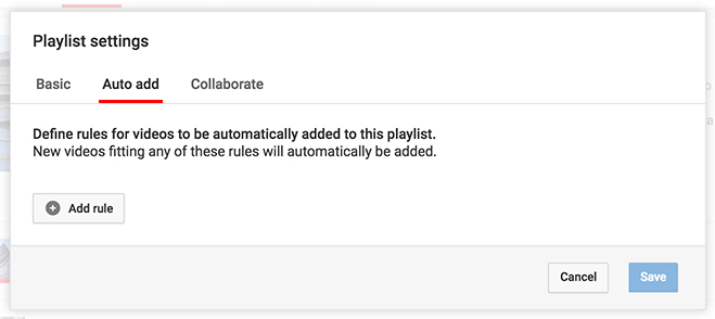 Auto-Add Playlist Settings