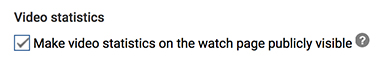 YouTube Video Statistics Setting